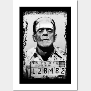 Frankenstein Mugshot Card Medellin Posters and Art